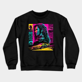 Futuristic Synthwave Crewneck Sweatshirt